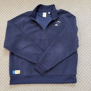 Tracksmith/Puma Dark Blue Fleece Jacket